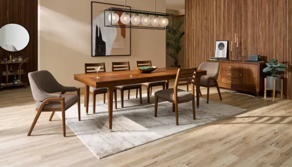 Chicago Extendable Dining Table with 4 Side Chairs and 2 Host Chairs