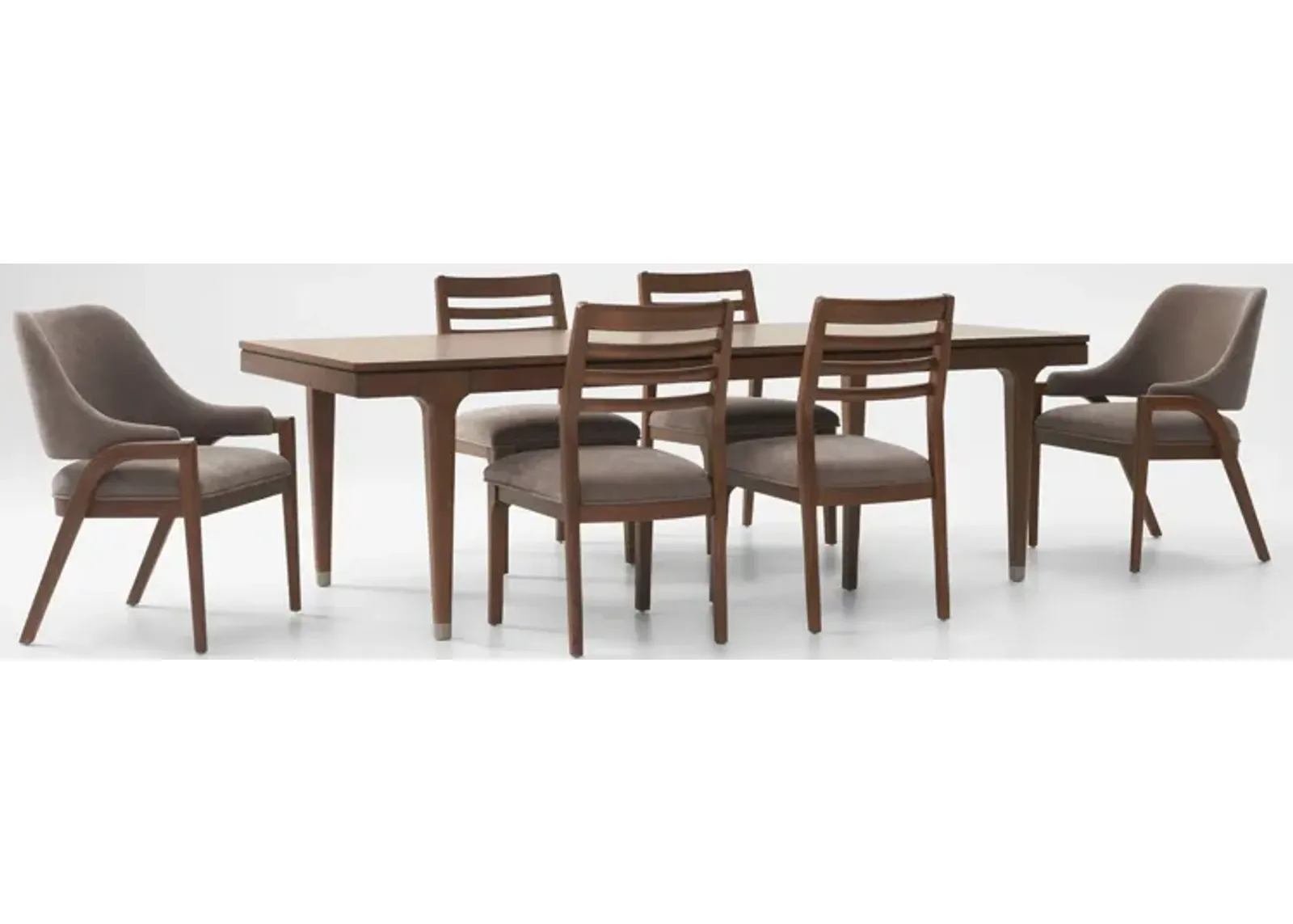 Chicago Extendable Dining Table with 4 Side Chairs and 2 Host Chairs