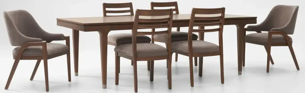 Chicago Extendable Dining Table with 4 Side Chairs and 2 Host Chairs