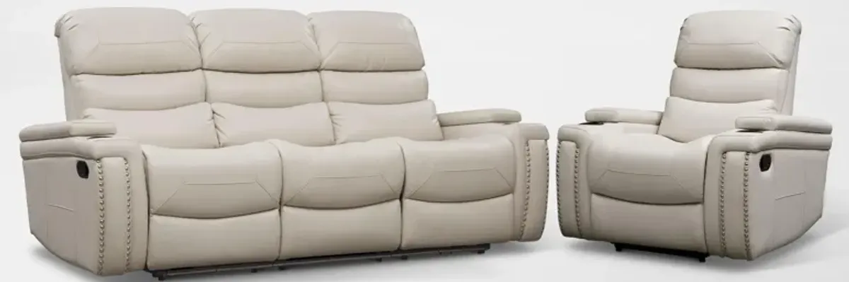 Jackson Manual Reclining Sofa and Recliner Set - Ivory