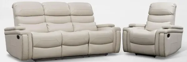 Jackson Manual Reclining Sofa and Recliner Set - Ivory