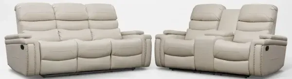 Jackson Manual Reclining Sofa and Loveseat Set - Ivory