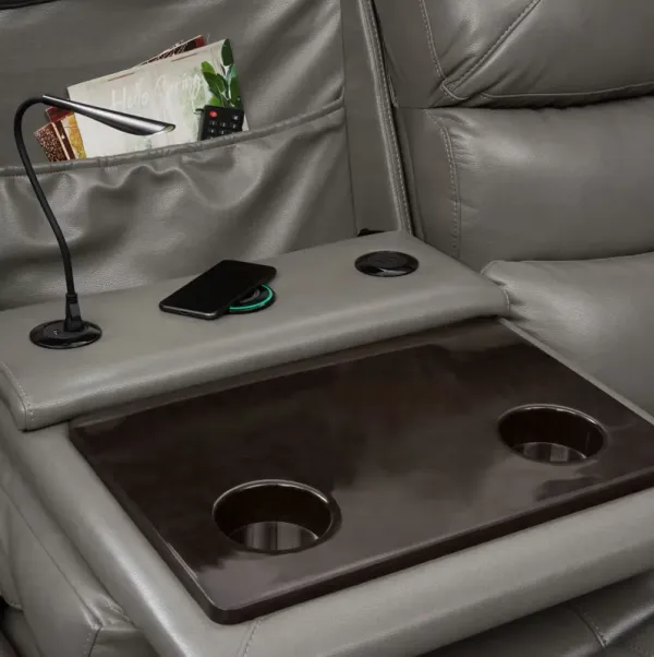 Jackson Triple-Power Reclining Sofa and Loveseat Set - Gray