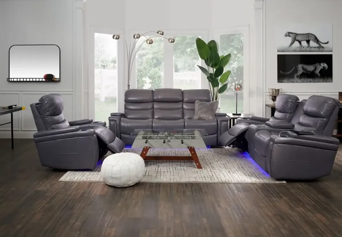 Jackson Triple-Power Reclining Sofa, Loveseat, and Recliner - Gray