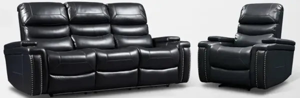 Jackson Triple-Power Reclining Sofa and Recliner Set - Black