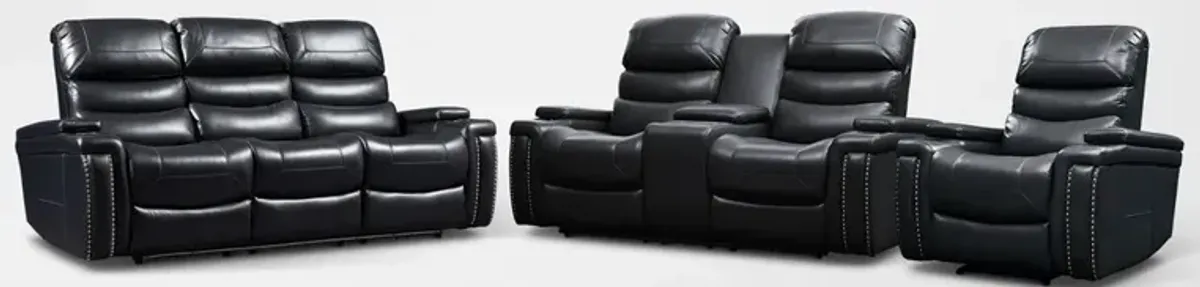 Jackson Triple-Power Reclining Sofa, Loveseat and Recliner - Black