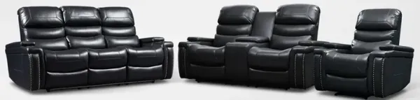 Jackson Triple-Power Reclining Sofa, Loveseat and Recliner - Black