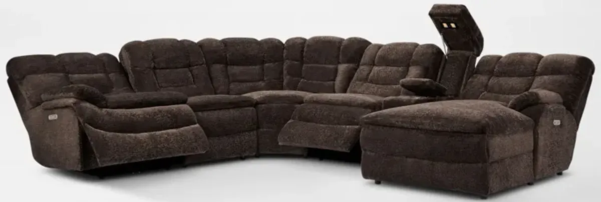 Big Softie 6-Piece Dual-Power Reclining Sectional with Right-Facing Chaise & 2 Reclining Seats - Cho