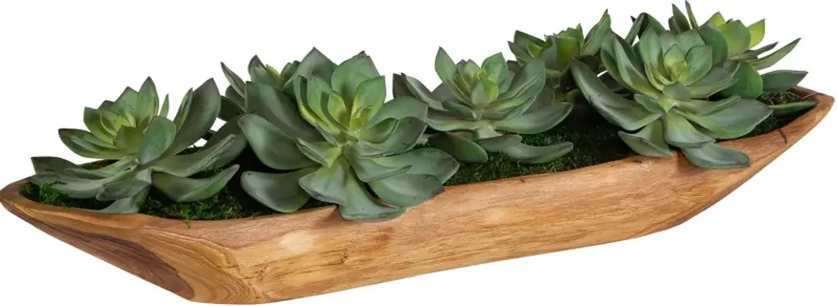 Moab Faux Succulent Centerpiece - Green/Brown