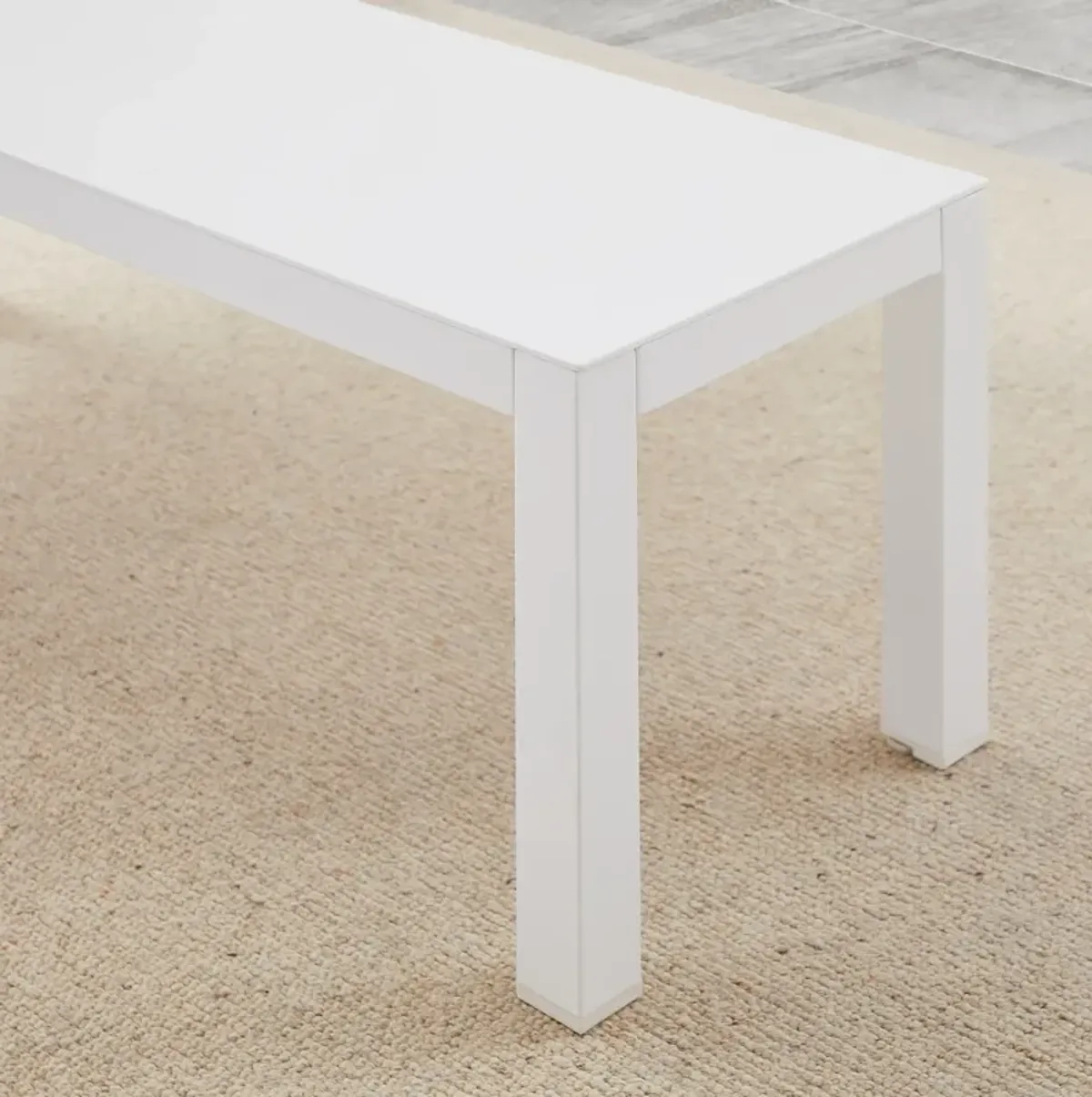 South Hampton Outdoor Dining Bench - White