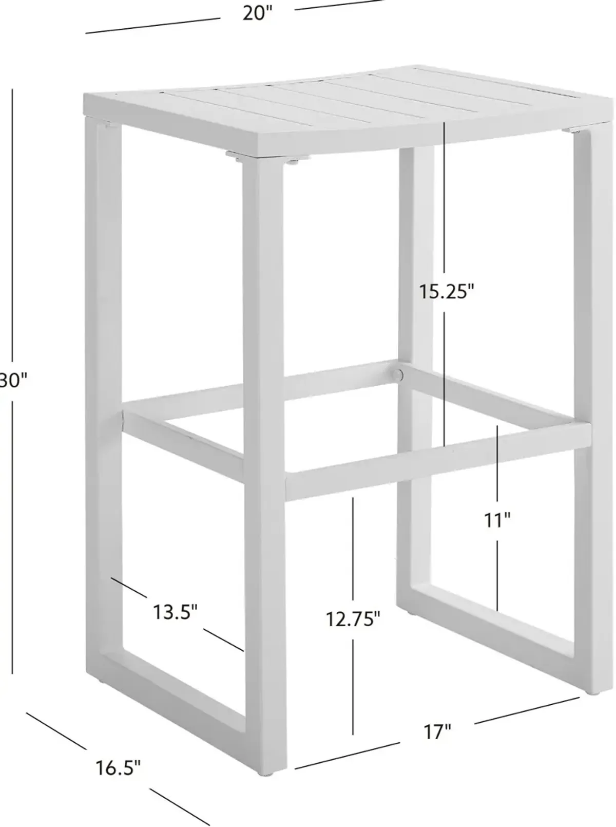 South Hampton Set of 2 Outdoor Bar Stools - White