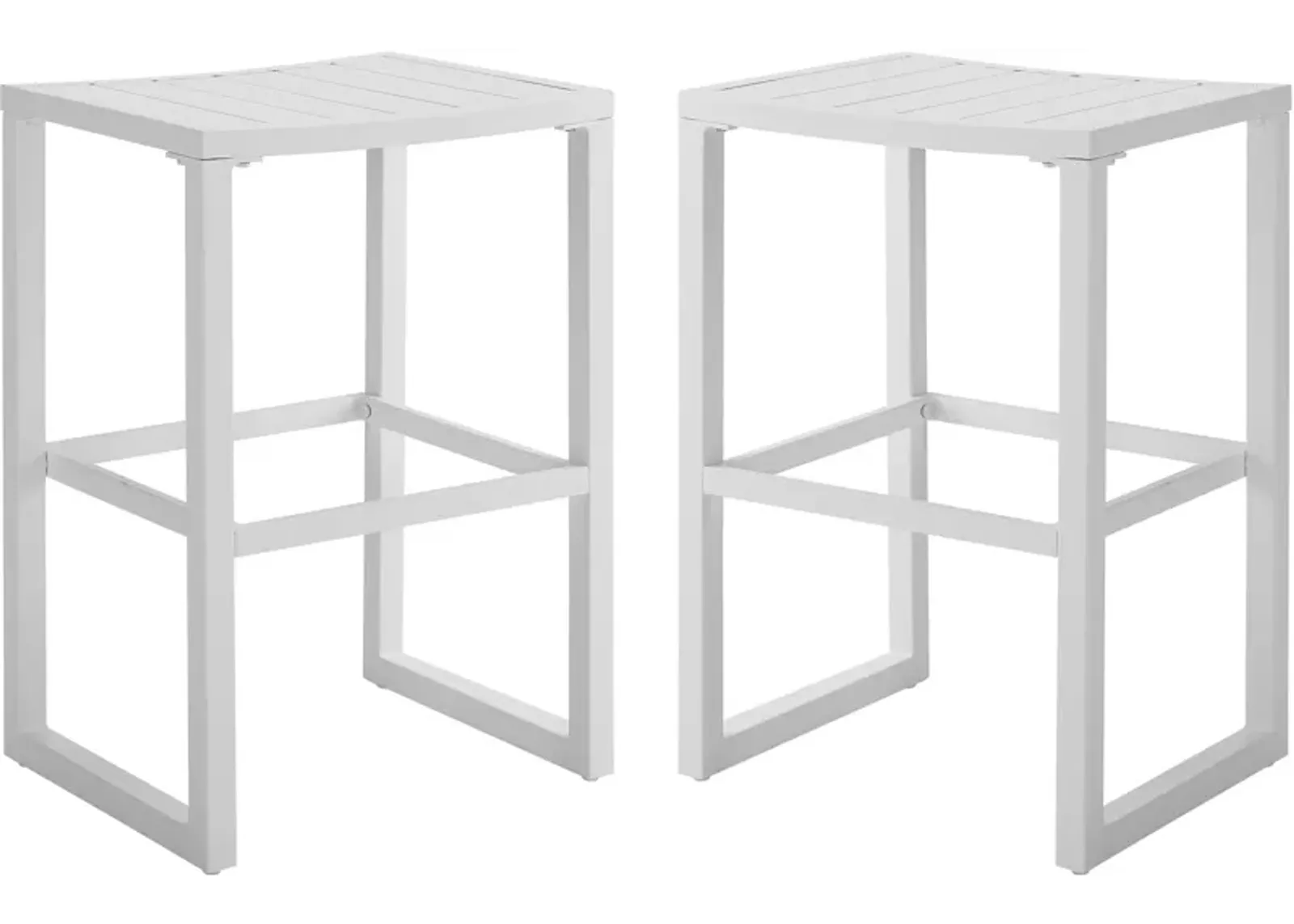 South Hampton Set of 2 Outdoor Bar Stools - White