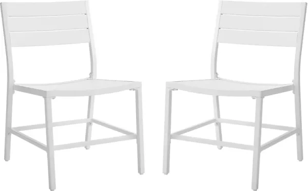 South Hampton Set of 2 Outdoor Dining Chairs - White