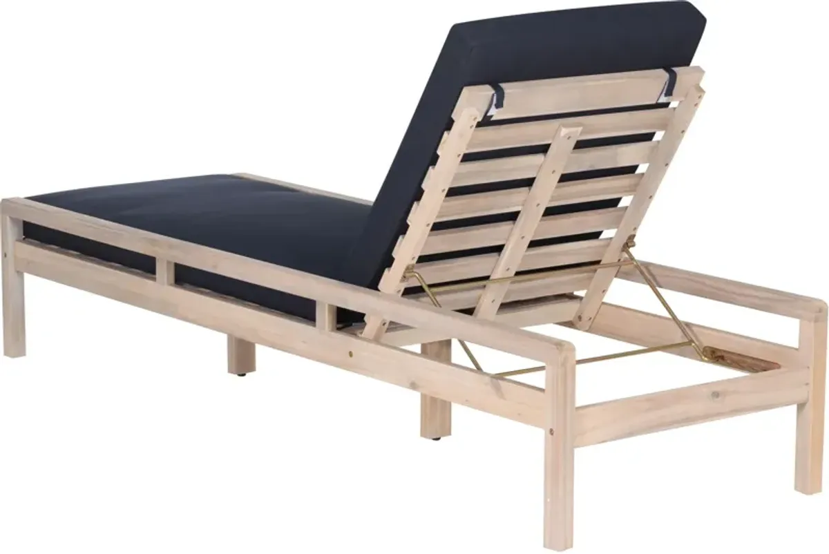 Annotto Bay Outdoor Chaise Lounge - Blue/Natural