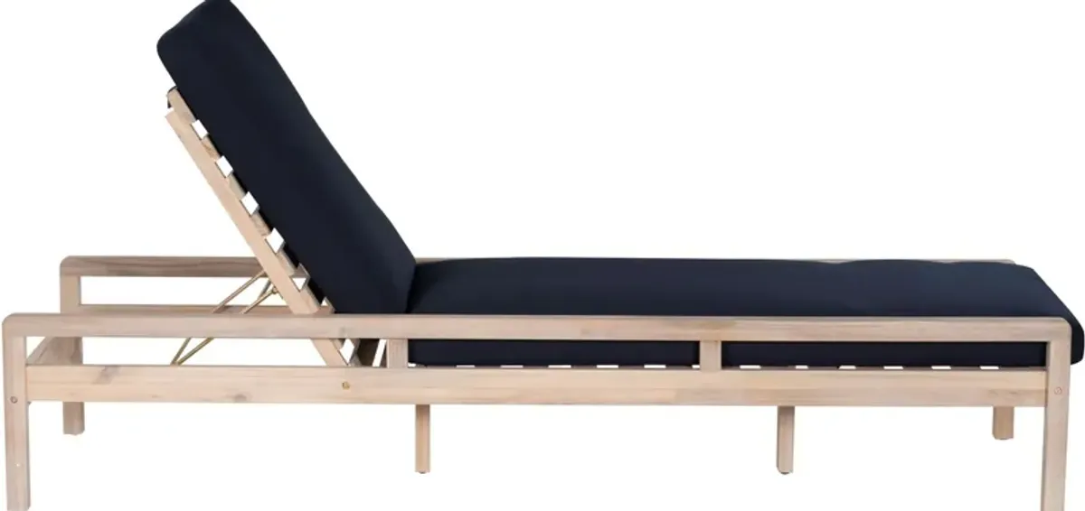 Annotto Bay Outdoor Chaise Lounge - Blue/Natural