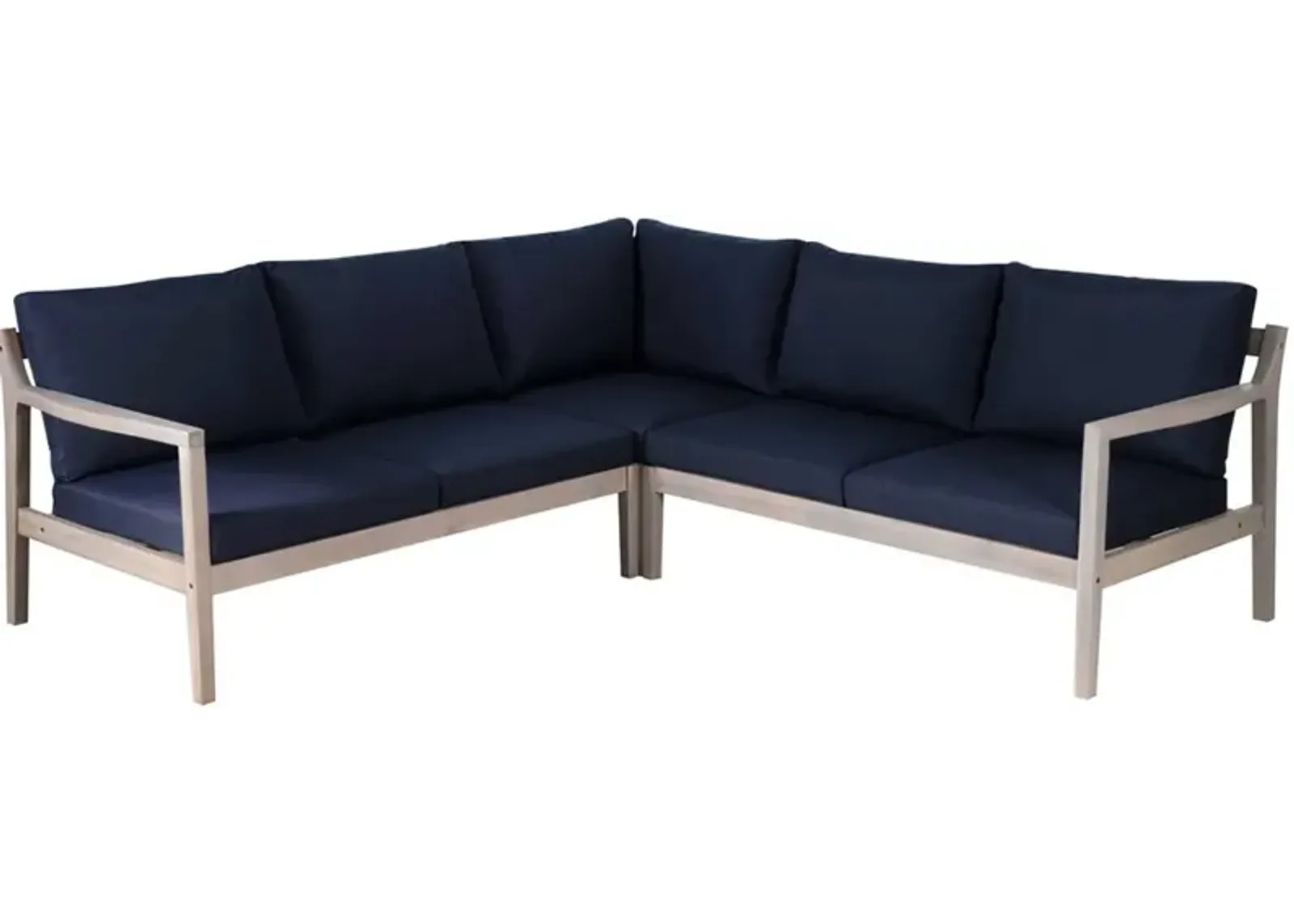 Annotto Bay 3-Piece Outdoor Sectional - Blue/Natural