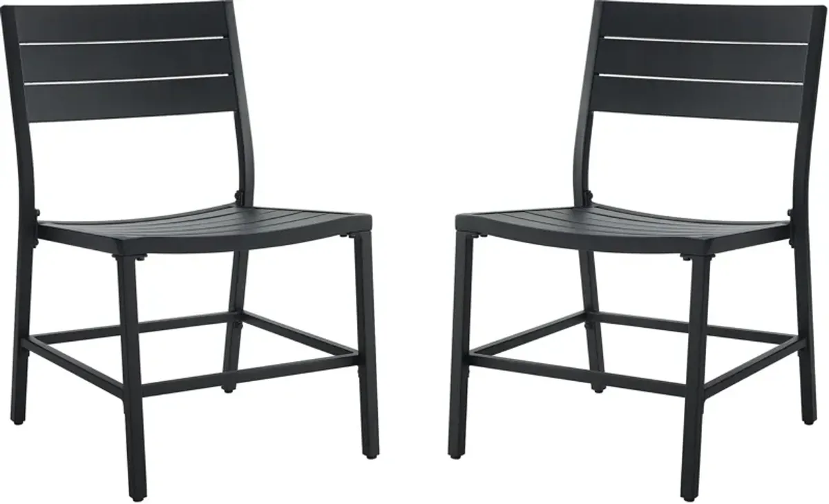 South Hampton Set of 2 Outdoor Dining Chairs - Black