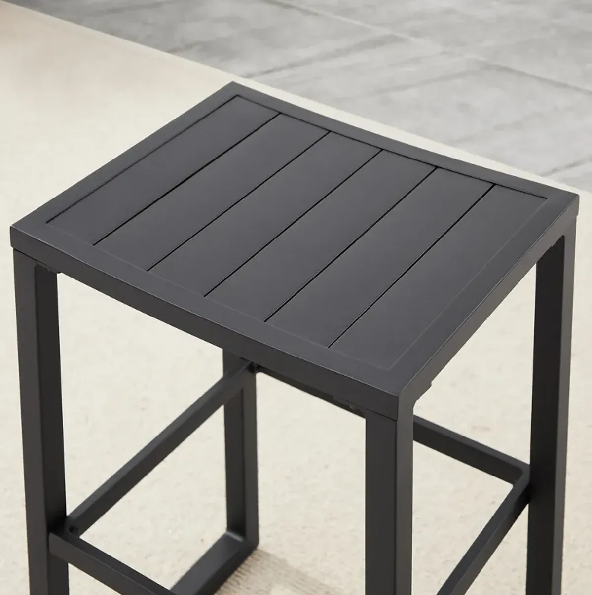 South Hampton Outdoor Bar Table and 2 Bar Stools - Black