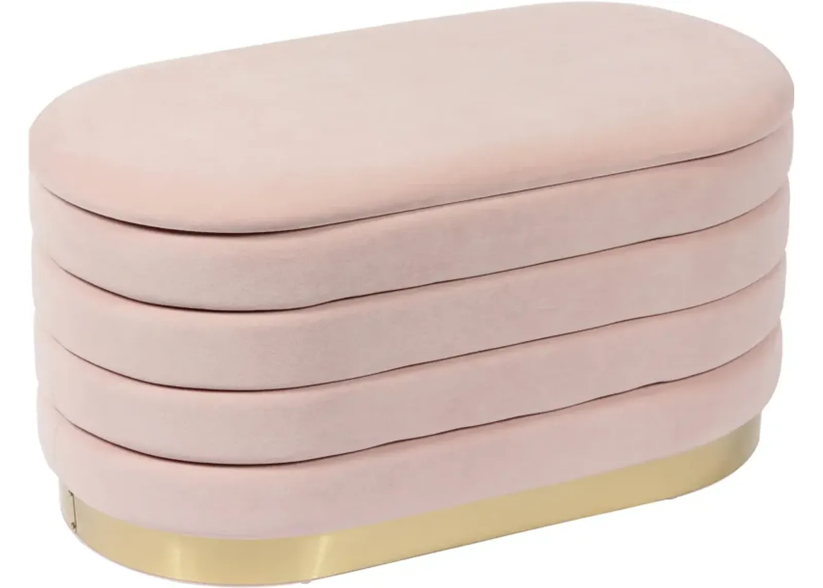 Sanja Upholstered Storage Bench - Blush