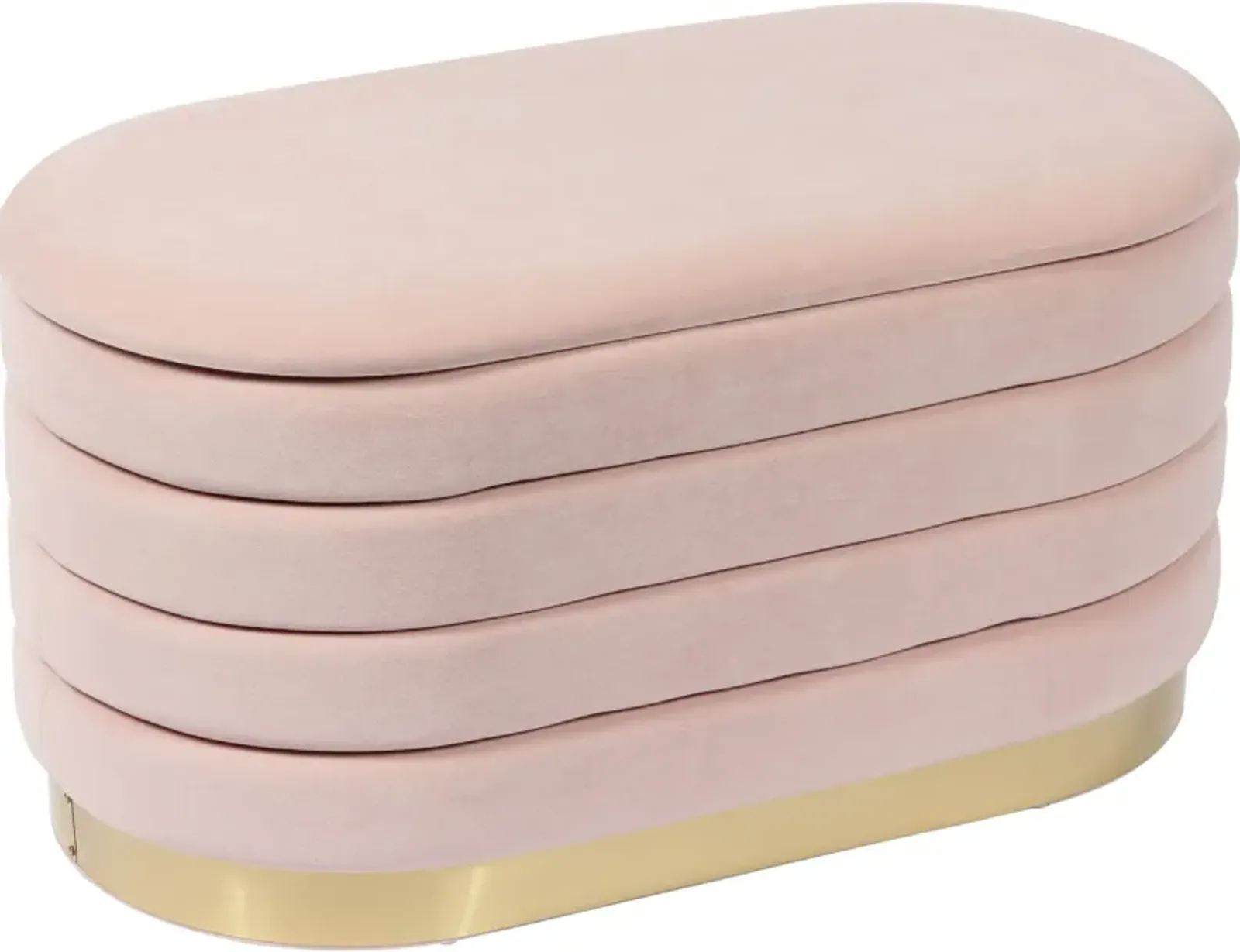 Sanja Upholstered Storage Bench - Blush