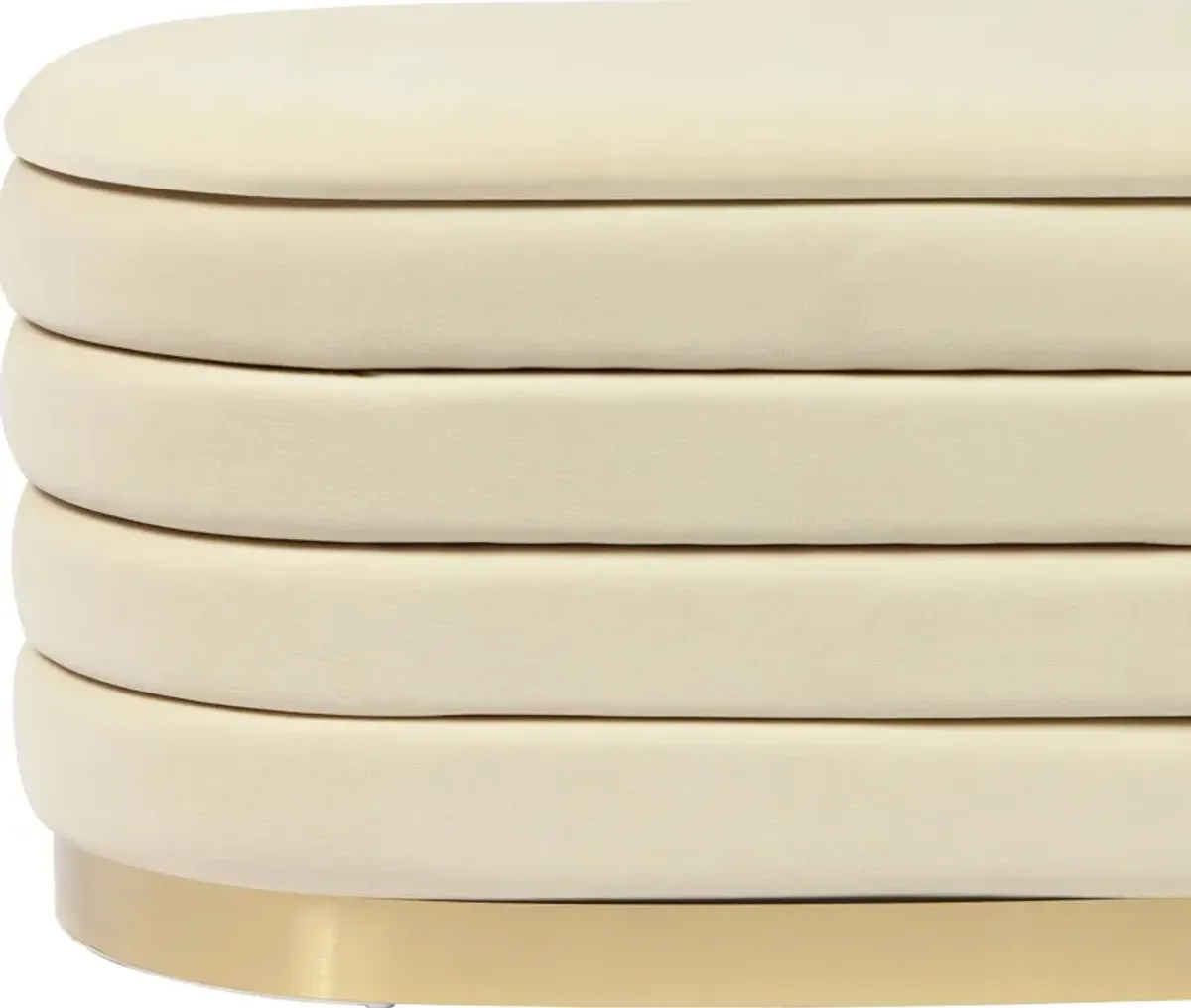 Sanja Upholstered Storage Bench - Cream