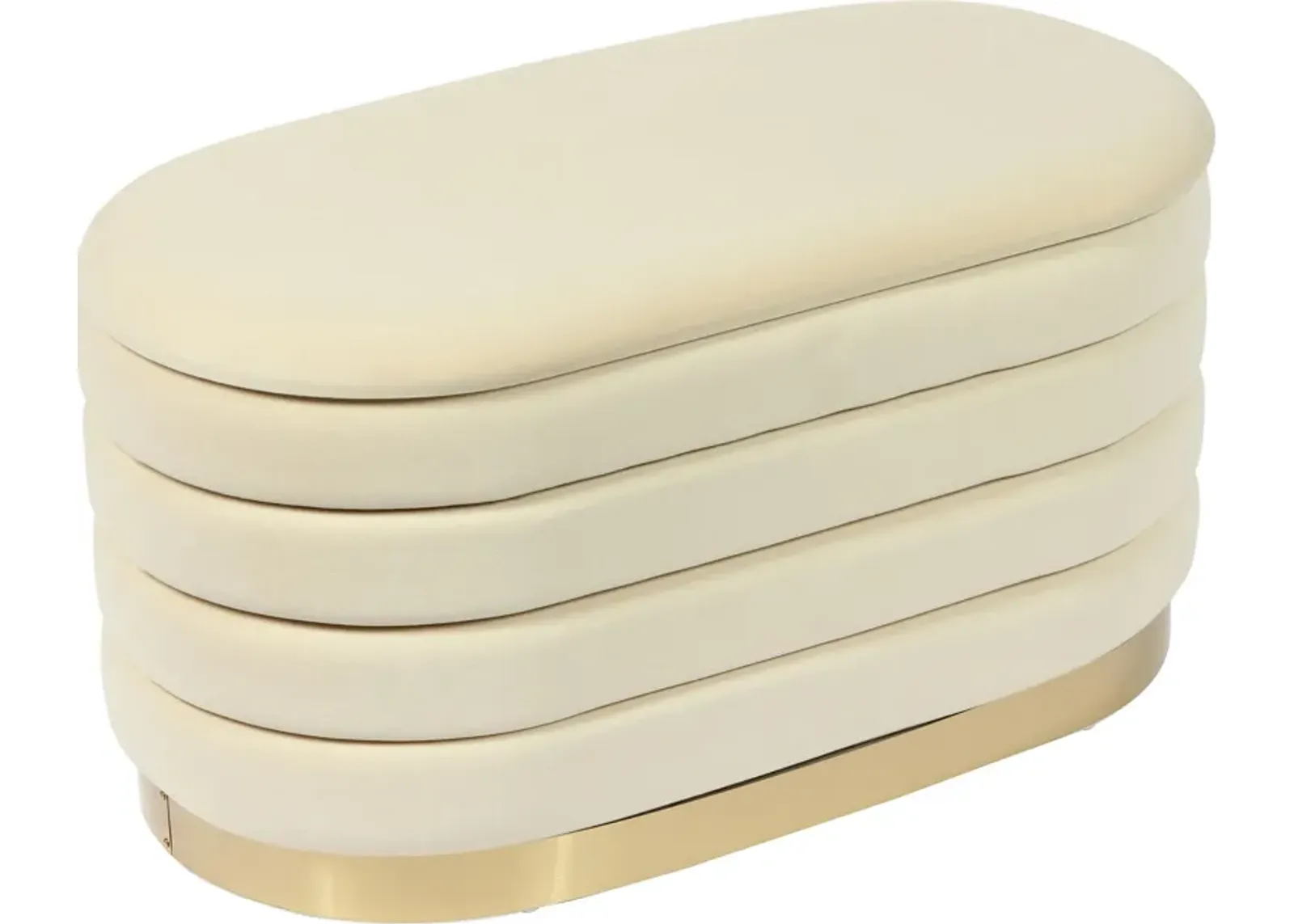 Sanja Upholstered Storage Bench - Cream