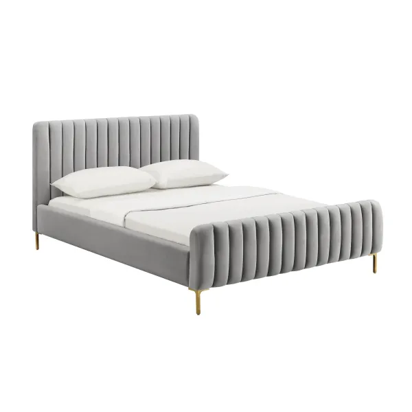 Maylin Upholstered Platform Full Bed - Gray