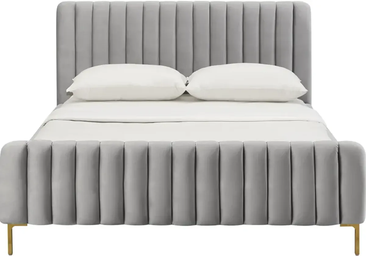 Maylin Upholstered Platform Queen Bed - Gray