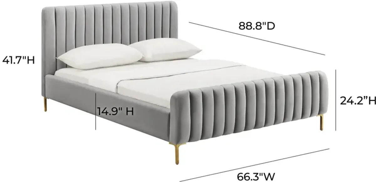 Maylin Upholstered Platform Queen Bed - Gray