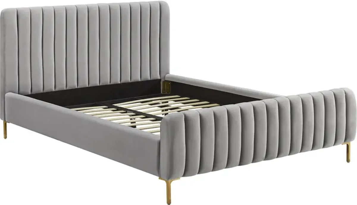 Maylin Upholstered Platform Queen Bed - Gray