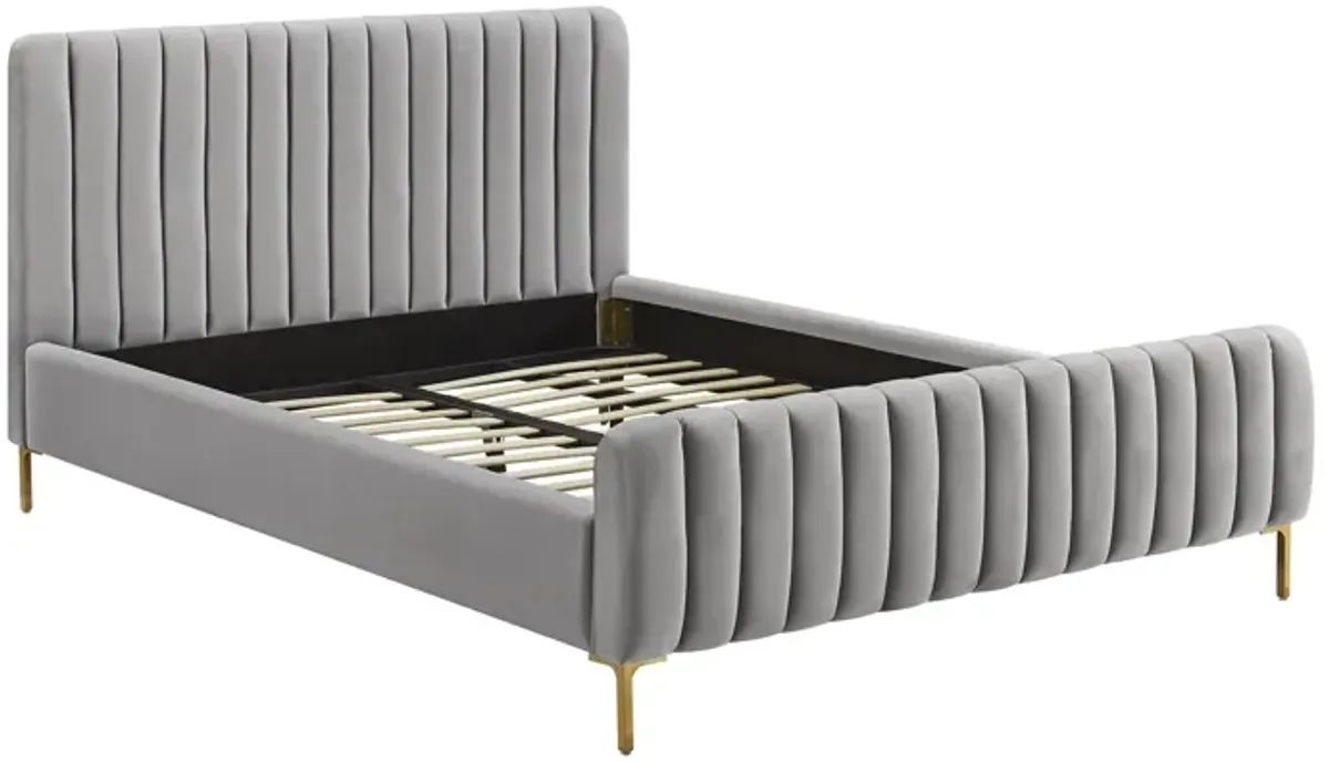 Maylin Upholstered Platform Queen Bed - Gray