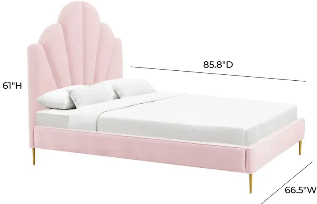 Conch Upholstered Platform Queen Bed