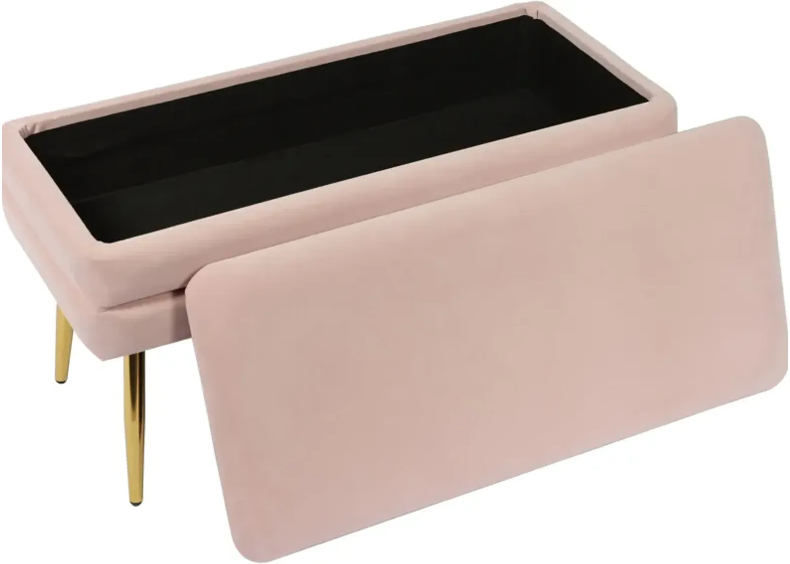 Sadira Upholstered Storage Bench - Blush