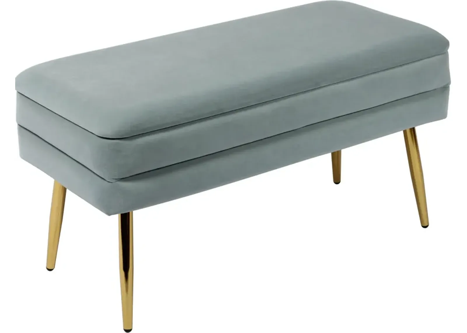 Sadira Upholstered Storage Bench - Sea Blue