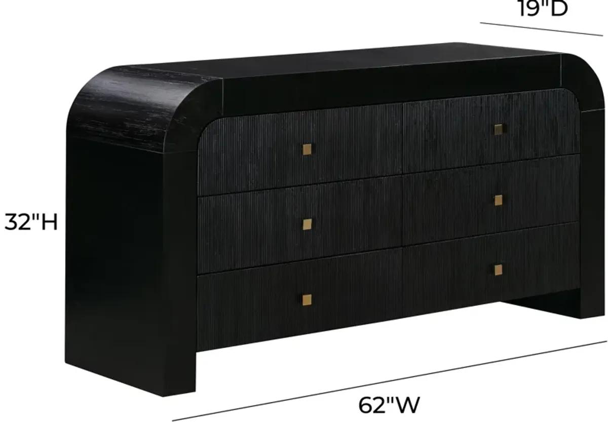 Laverne 6-Drawer Dresser - Black