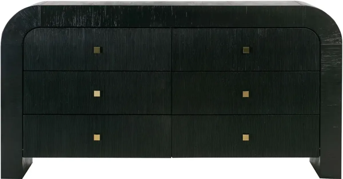 Laverne 6-Drawer Dresser - Black