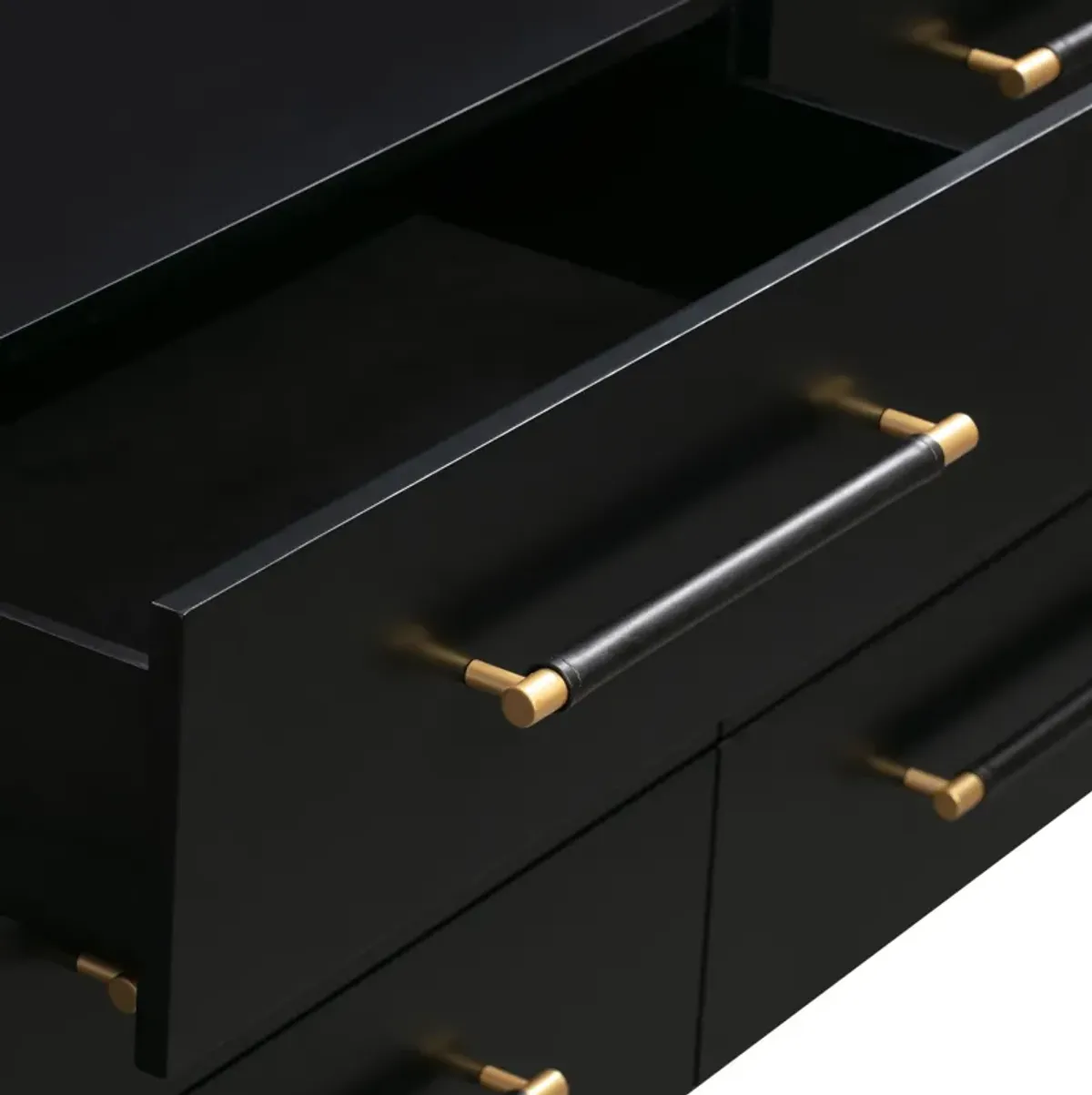 Pollux 6-Drawer Dresser - Black