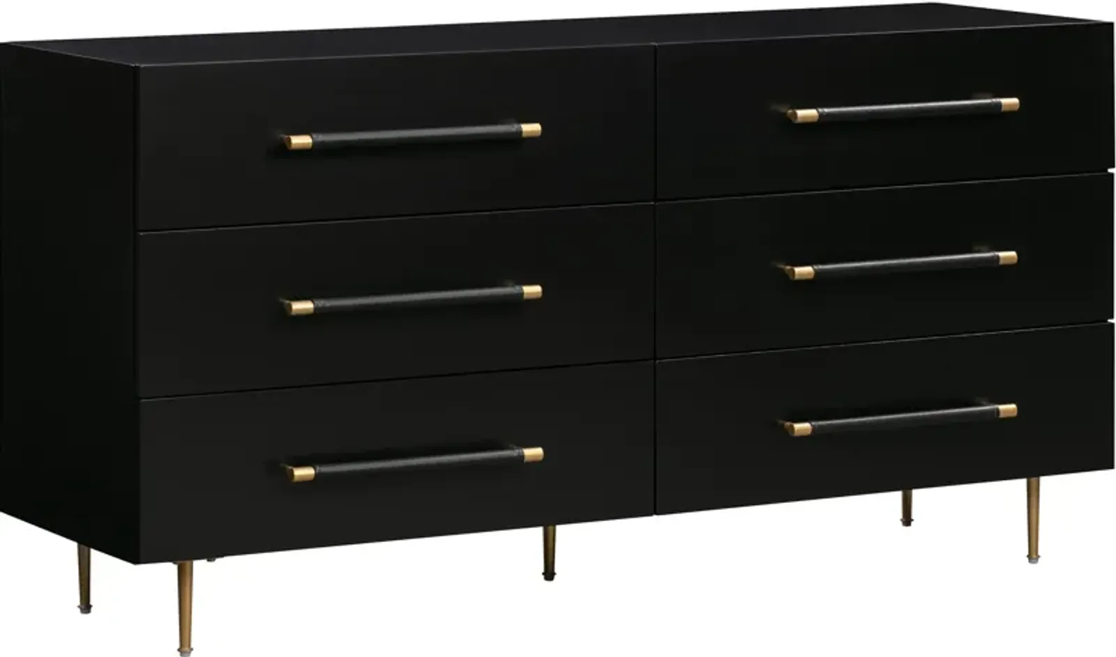 Pollux 6-Drawer Dresser - Black