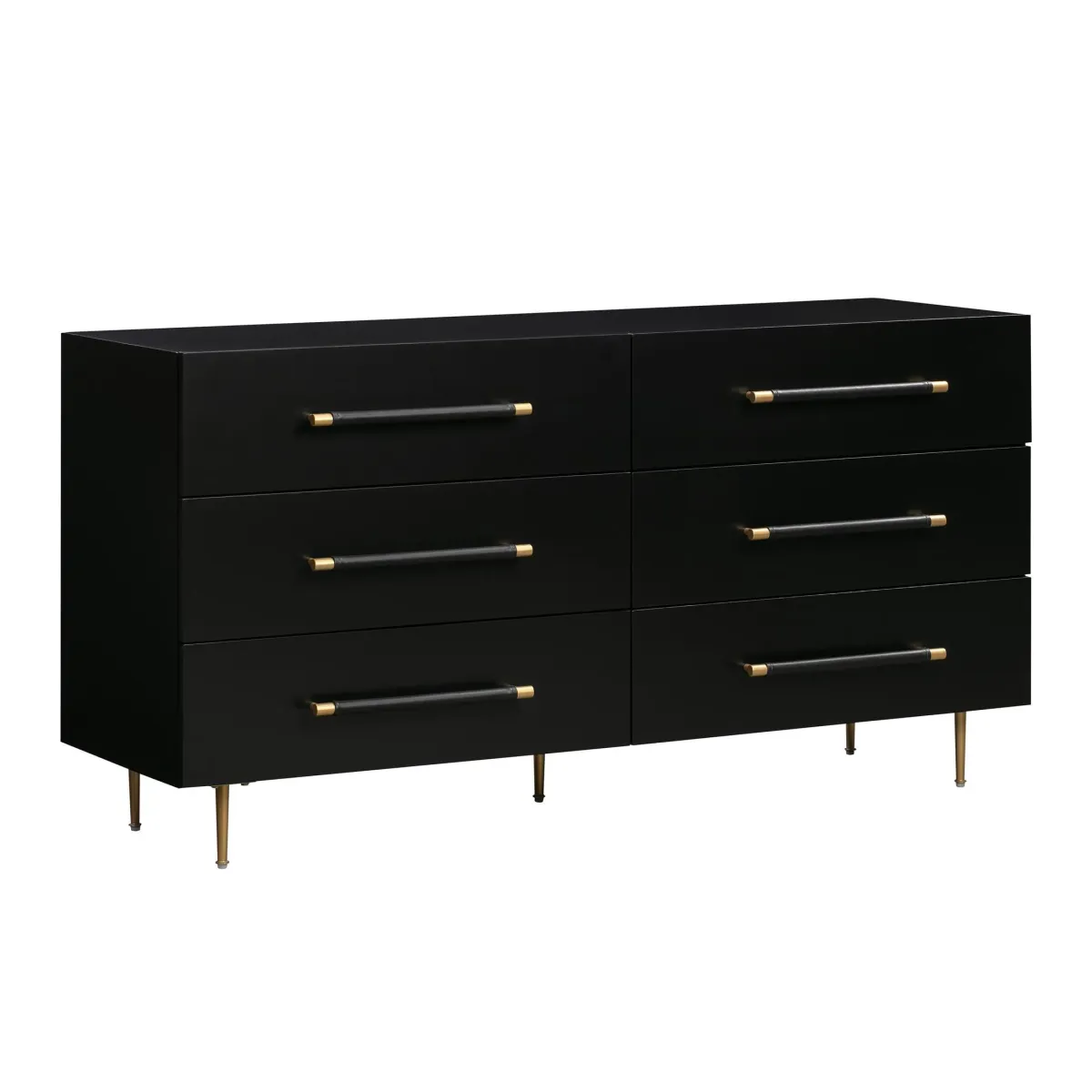 Pollux 6-Drawer Dresser - Black