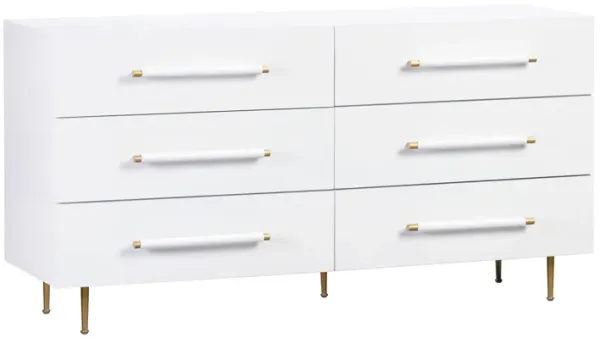 Pollux 6-Drawer Dresser - White