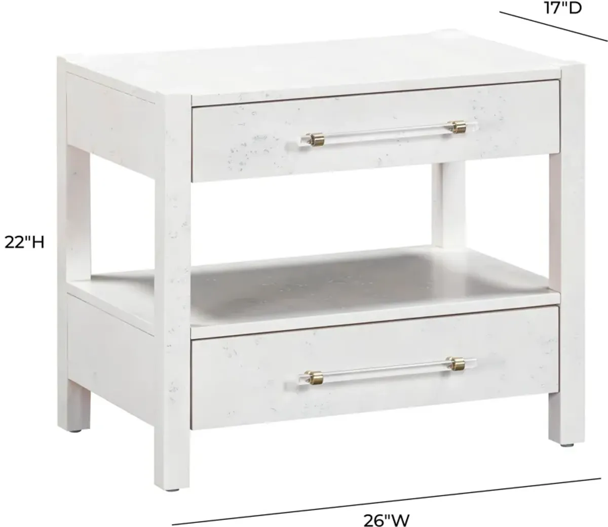 Josiah 2-Drawer Nightstand - White