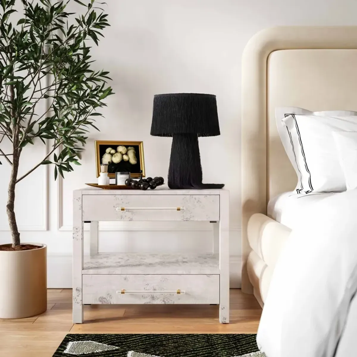 Josiah 2-Drawer Nightstand - White