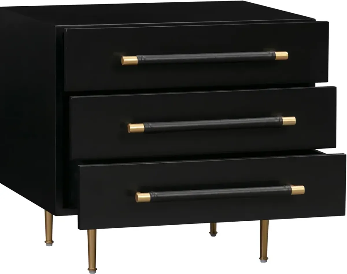 Pollux 3-Drawer Nightstand - Black