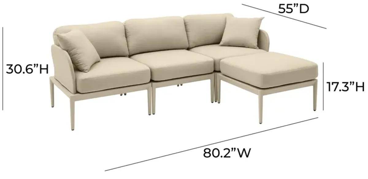 Vancouver 4-Piece Outdoor Modular Sectional - Taupe