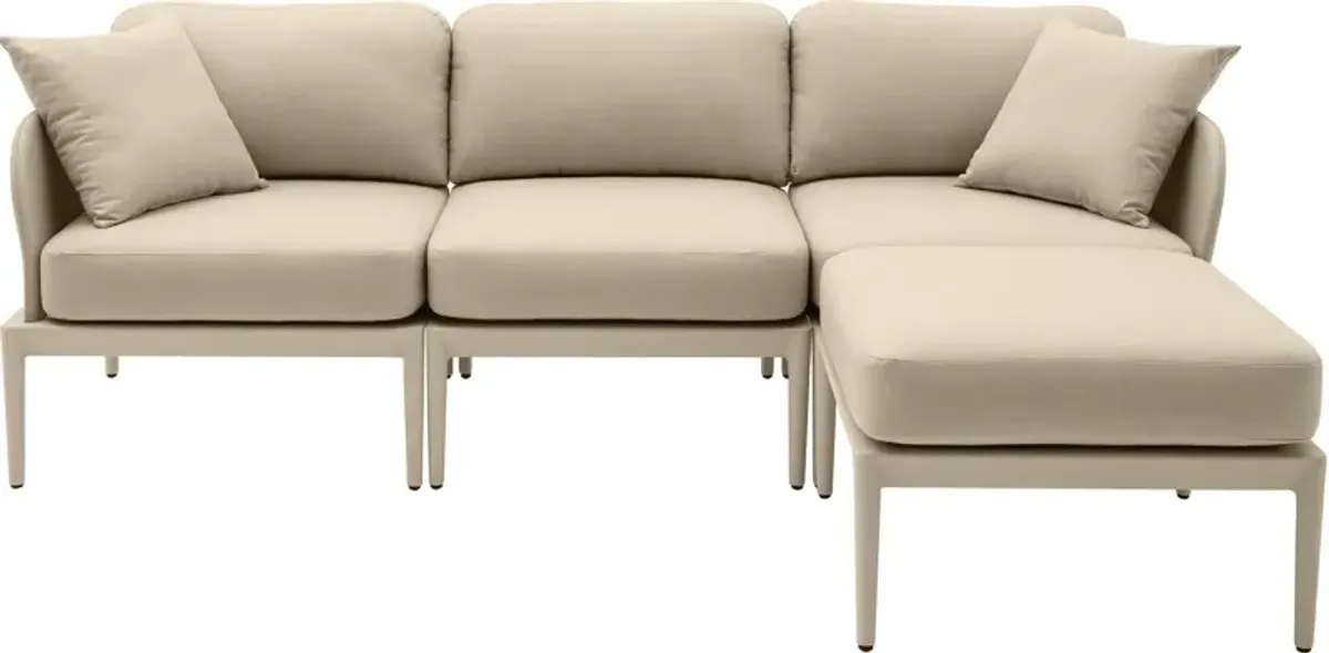 Vancouver 4-Piece Outdoor Modular Sectional - Taupe