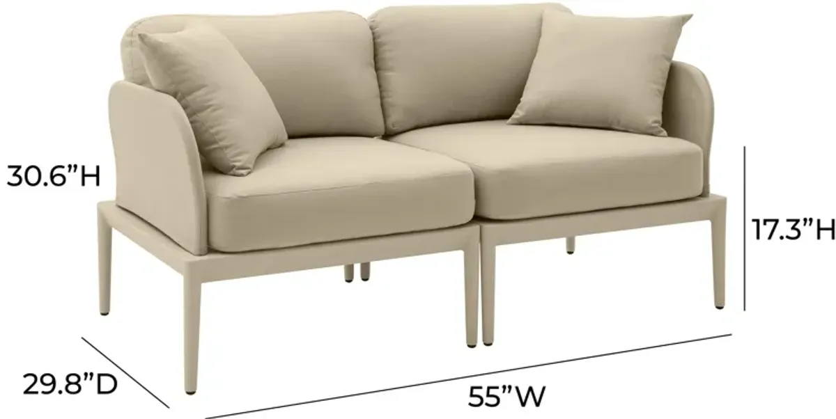 Vancouver 2-Piece Outdoor Modular Loveseat - Taupe