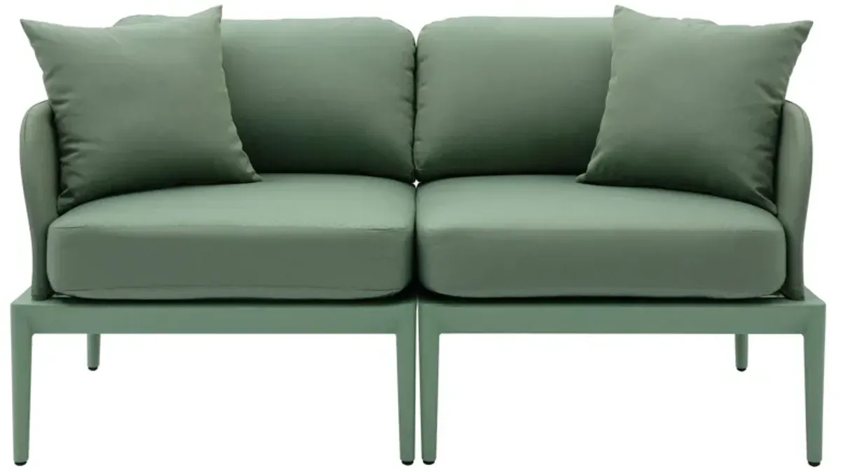 Vancouver 2-Piece Outdoor Modular Loveseat - Green