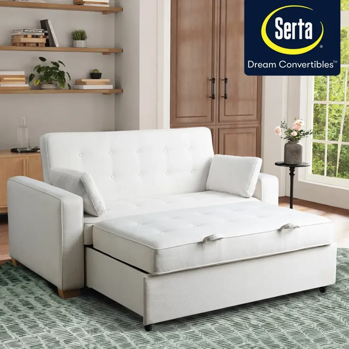 Serta Westly Queen Convertible Sofa Bed - Cream