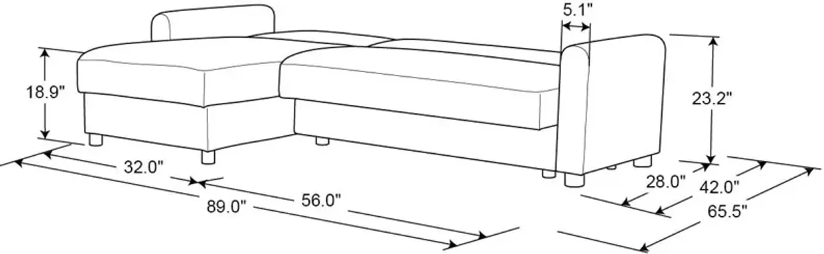 Serta Haleigh Convertible Sleeper Sectional with Modular Chaise