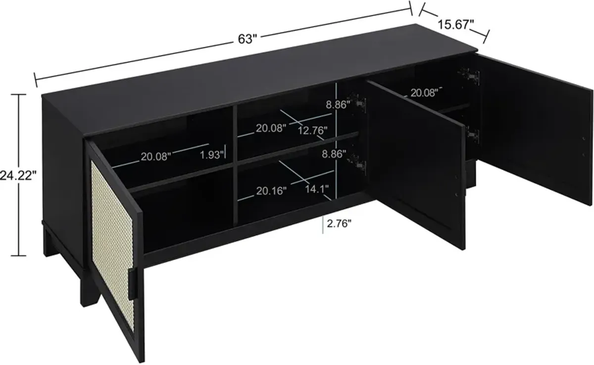 Kylian 63" TV Stand - Black